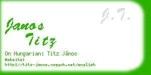 janos titz business card
